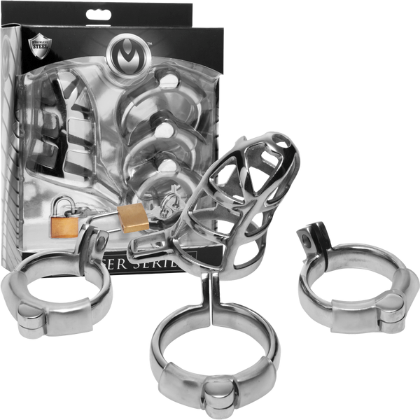 Master Series Stainless Steel Male Chastity Cock Cage - - Male Chastity