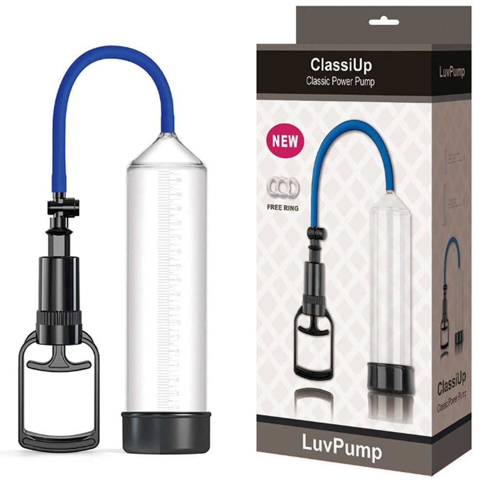 Shots Toys LuvPump ClassiUp Classic Power Penis Pump Clear Medical Grade - - Penis Pumps And Stretchers
