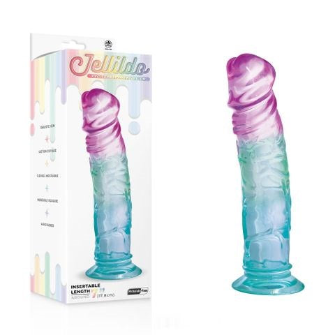 NANMA Corporation Excellent Power Jellido Clear Coloured 18 cm Realistic Jelly Dildo - - Realistic Dildos