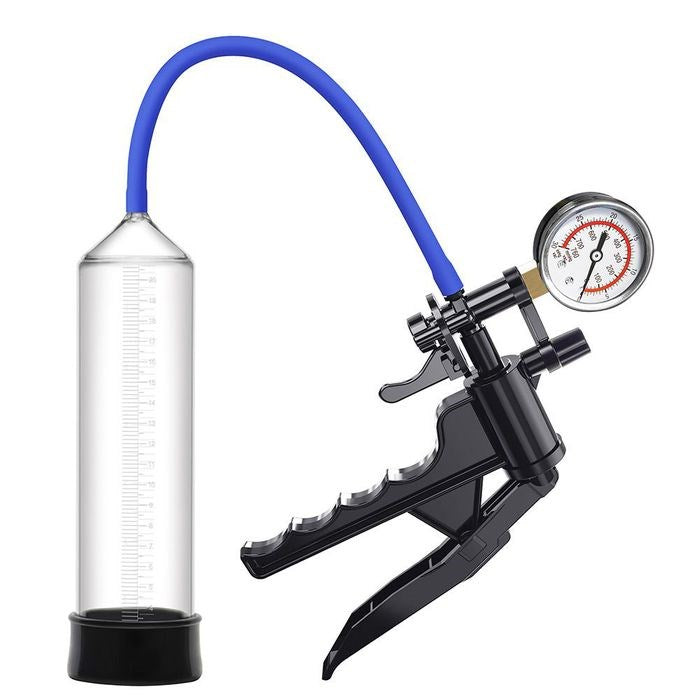 Shots Toys LuvPump ProXtra Professional Penis Pump with Pressure Gauge Clear - - Penis Pumps And Stretchers