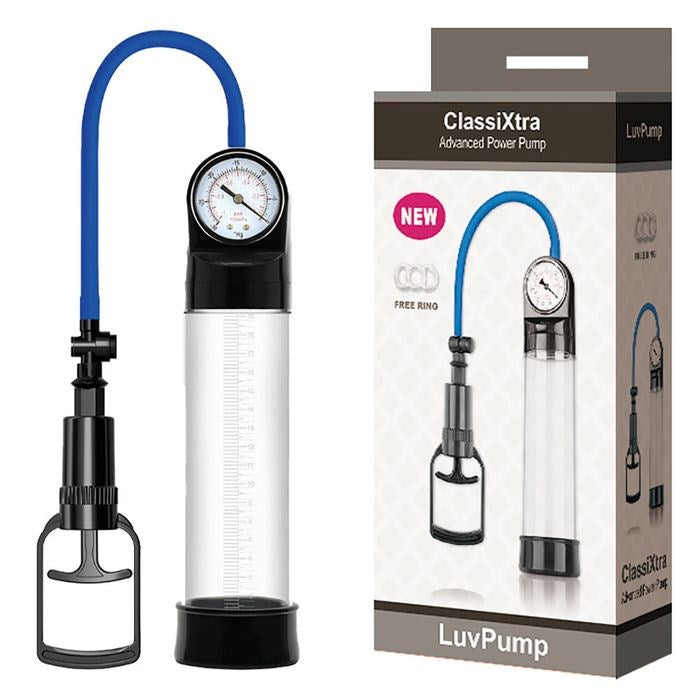 Shots Toys LuvPump ClassiXtra Advanced Power Penis Pump With Pressure Gauge - - Penis Pumps And Stretchers