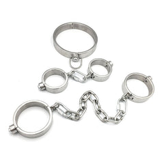 Hells Couture Press Key BDSM Play Collar, Wrist and Ankle Kit - - Bondage Kits
