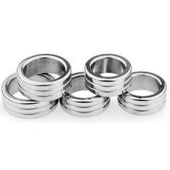 BDStyle 2 Piece Heavy Duty Stainless Steel Cock Ring Set - - Steel Cock Rings