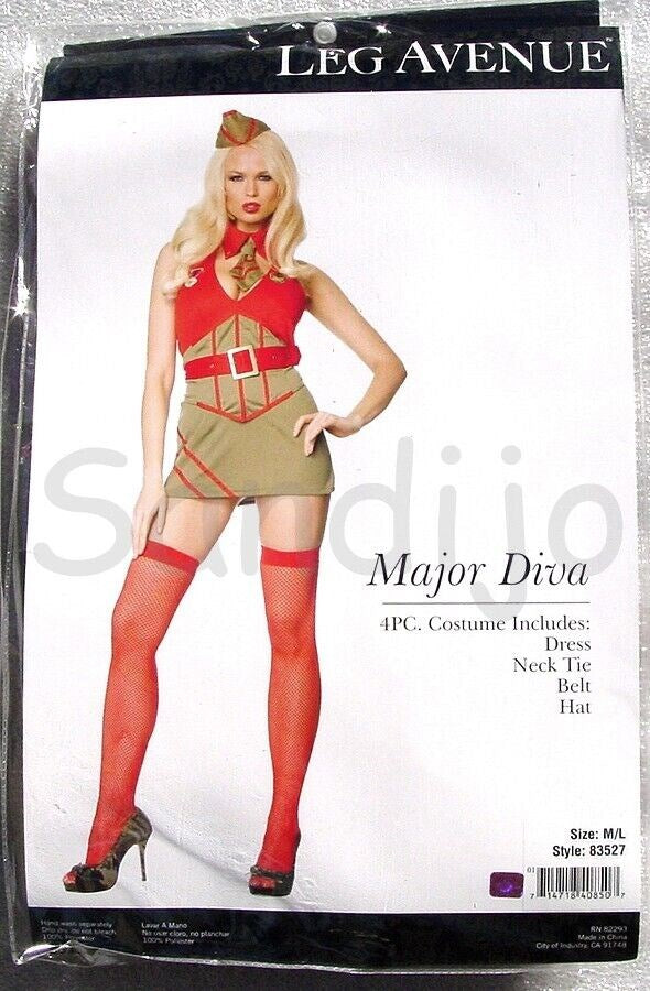 Leg Avenue Sexy Major Diva Military 4 Piece Womens Costume - - Fancy Dress Ups