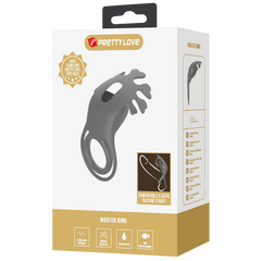 Pretty Love Ruben 7 Function Master Vibrating Cock Ring Grey - - Vibrating Cock Rings