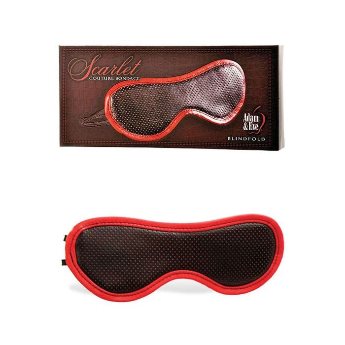 Adam & Eve Scarlet Couture BDSM Play Blindfold Black/Red - - Masks And Blindfolds