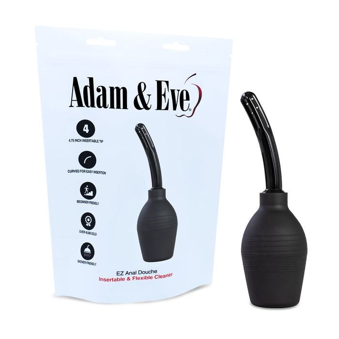 Adam & Eve 25 cm Anal Cleansing Douche Black for Anal Prep - - Enemas and Douches