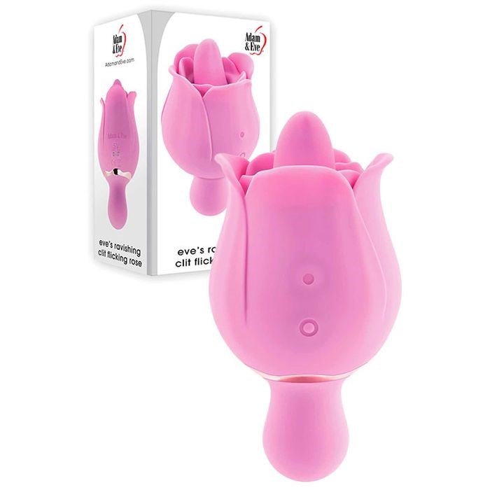 Adam & Eve Eves Ravishing Clit Flicking Rose Clitoral Stimulator Pink - - Clit Ticklers and Pulsators