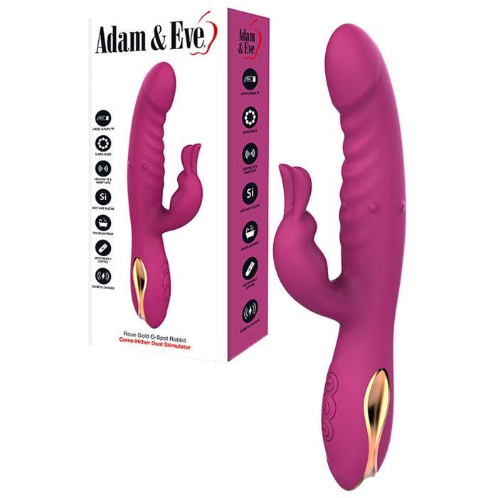 Adam & Eve Rose Gold G Spot Rabbit Vibrator USB Rechargeable - - Rabbit Vibrators