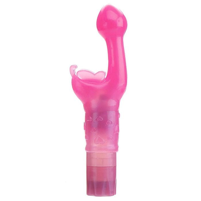 Adam & Eve Butterfly Kiss 18 cm G Spot Vibrator Pink Dual Stimulation - - G-Spot Vibrators