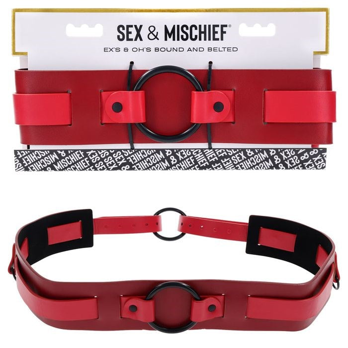 Sportsheets S&M Exs & Ohs Bound and Belted BDSM Collar with Adjustable Fit - - Collars and Leads