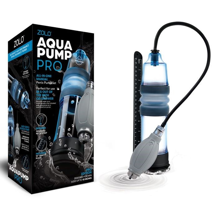 Xgen Products Zolo Aquapump Pro Water Mens Penis Pump Blue Hydrotherapy - Penis Pumps And Stretchers