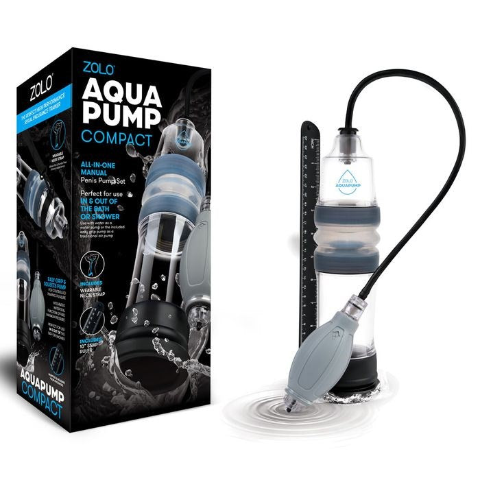Xgen Products Zolo Aquapump Compact Water Male Penis Pump Clear Dual Function - Penis Pumps And Stretchers