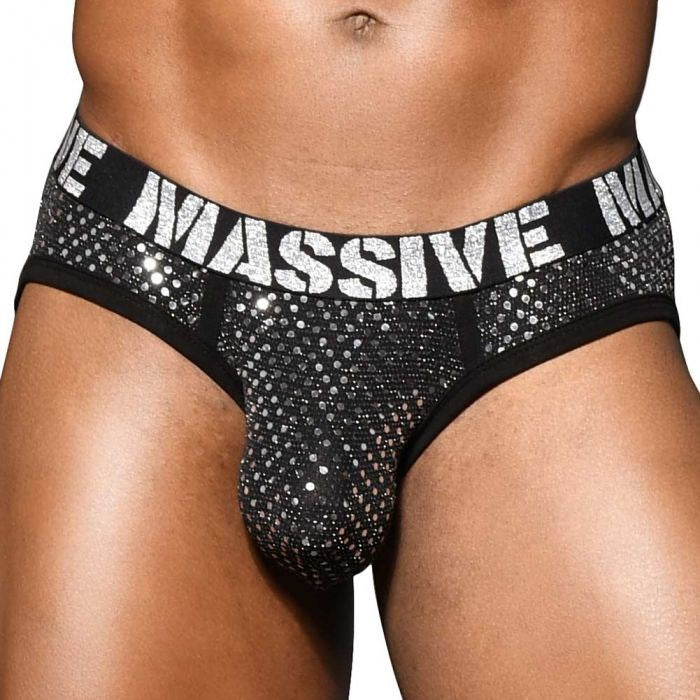 Andrew Christian Mens Sexy Massive Disco Brief with Anatomical Pouch Support - - Mens Briefs And Boxers