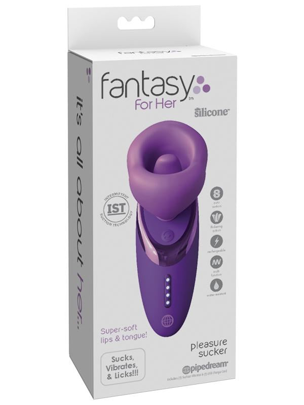 Pipedream Products Fantasy for Her Pleasure Sucker Clitoral Vibrator Purple - - Clit Ticklers and Pulsators