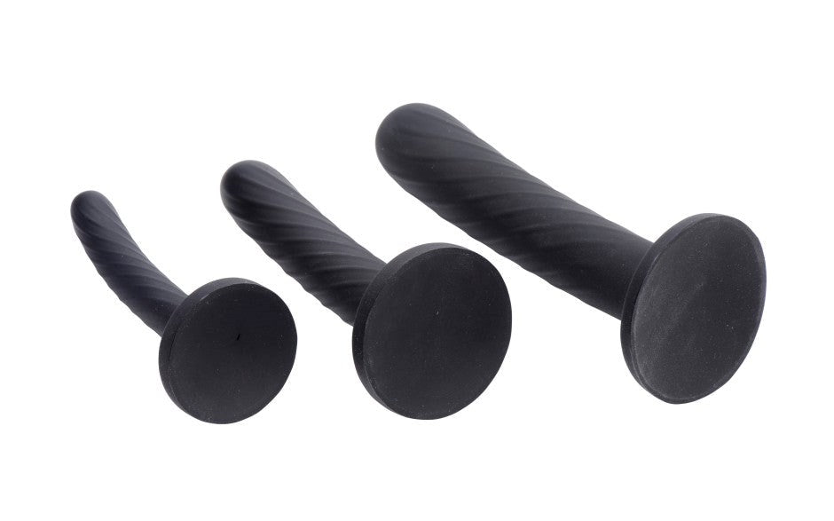 XR Brands Strap U Trinity Strap On Silicone Dildo Set 3 Piece Progressive - - Strap On Sextoys