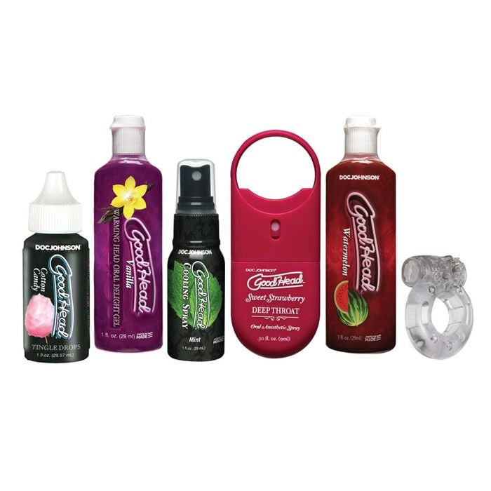 Doc Johnson GoodHead Lotion Sensations Kit 6 Piece Complete Oral Enhancement - - Massage Oils and Lubricants