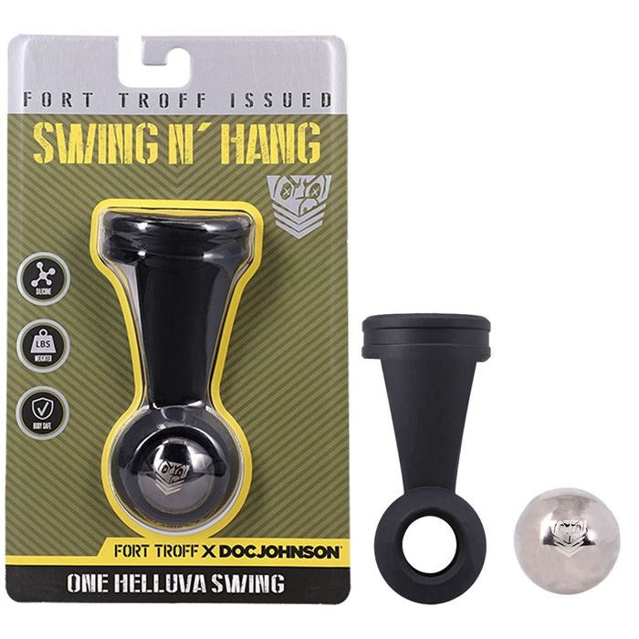 Doc Johnson Fort Troff Swing N Hang Weighted Ball Tugger with Steel Weight - - Ball Stretchers and Crushers