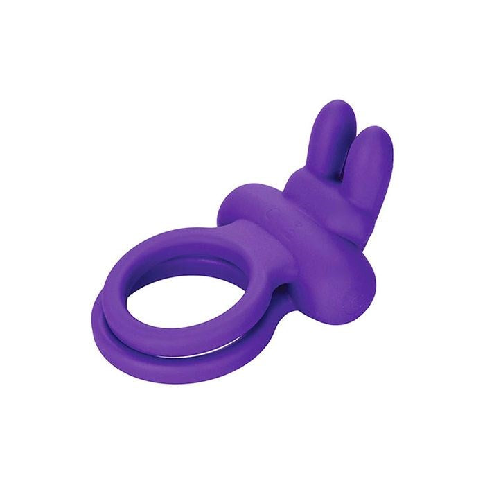 Adam & Eve Rockin Rabbit Vibrating Cock & Balls Ring Purple Dual Stimulation - - Vibrating Cock Rings