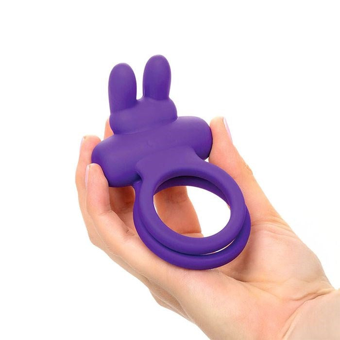 Adam & Eve Rockin Rabbit Vibrating Cock & Balls Ring Purple Dual Stimulation - - Vibrating Cock Rings