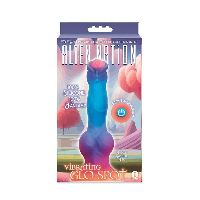 Icon Brands Alien Nation Glo Spot Vibrating Fantasy Dong with Glow Feature - - Vibrating Dildos