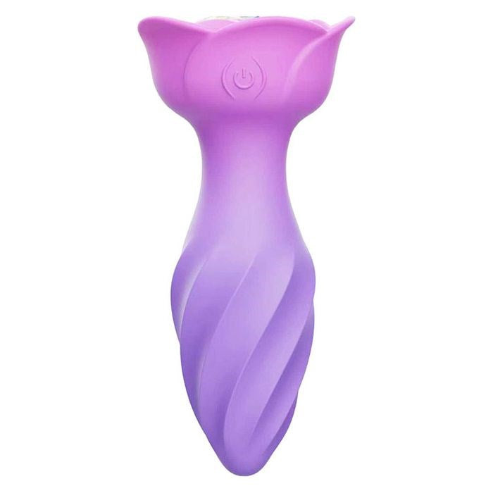 Adam & Eve Rotating & Vibrating Rose Anal Plug Pink Dual Motor - - Butt Plugs