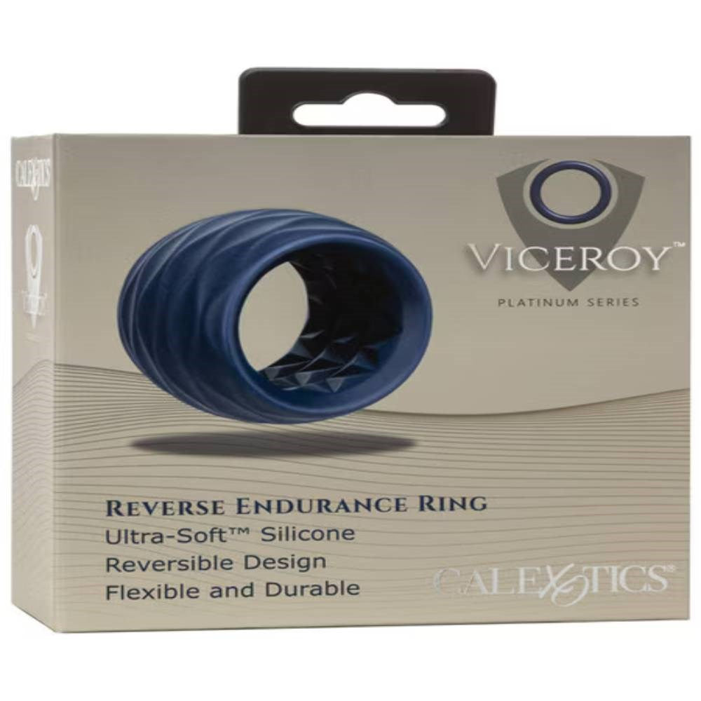 California Exotics Viceroy Reverse Endurance Penis Ring with Dual Texture - - Stretchy Cock Rings