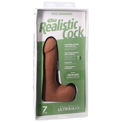 Vac-U-Lock Suction Cup 7 Inch Realistic Cock With Balls - - Realistic Dildos