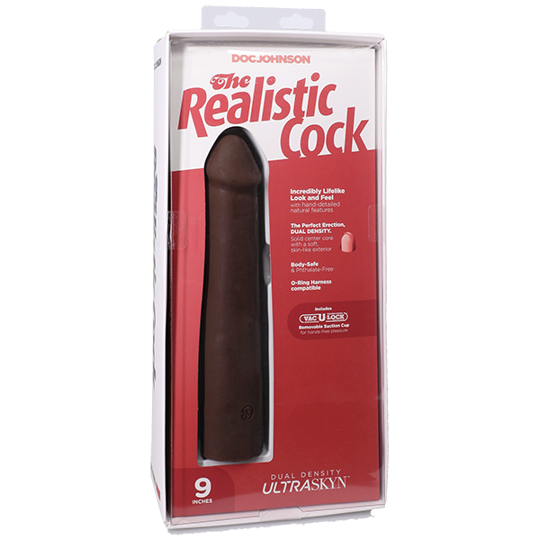 Vac-U-Lock 9 Inch Realistic Dong With Removable Suction Cup - - Realistic Dildos