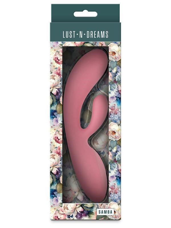 NS Novelties Lust n Dreams Samba Rabbit Vibrator Coral Dual Motor Design - - Rabbit Vibrators