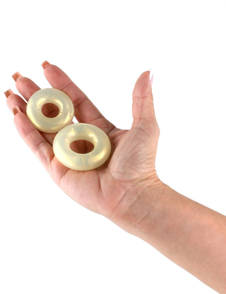 NS Novelties Fantasia Double Stack Cock Rings Set Amber - - Cock Ring Sets