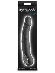 Renegade Rimmer Vibrating Dong With Handle Black - - Vibrating Dildos