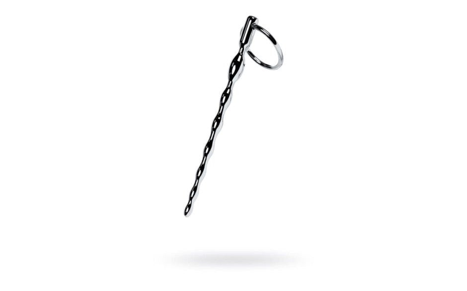 ToyFa Metal Silver Braided Urethral Plug With Replaceable Ring 13cm Length - - Urethral Sounds