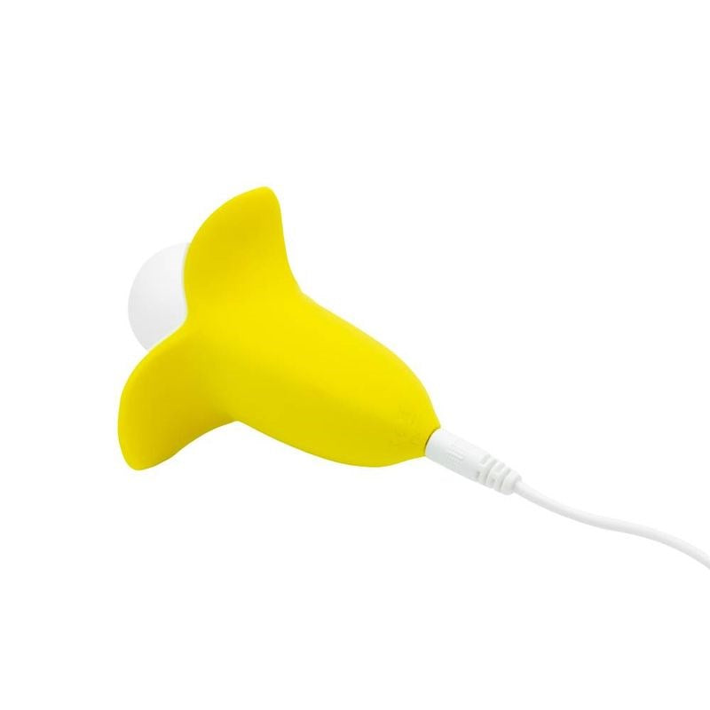BMS Factory Banana Bliss 13 cm Silicone Vibrator with Textured Flaps - - Personal Massagers