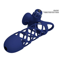 Pretty Love Giann Powerful Vibrating Cock Ring Navy Blue - - Vibrating Cock Rings
