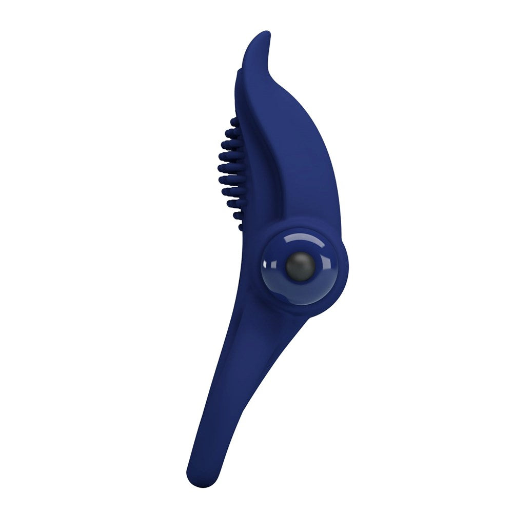 Pretty Love Bronson Silicone Vibrating Cock Ring Navy Blue - - Vibrating Cock Rings