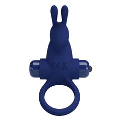 Pretty Love Jiro 10 Functions Powerful Cock Ring Navy Blue - - Vibrating Cock Rings
