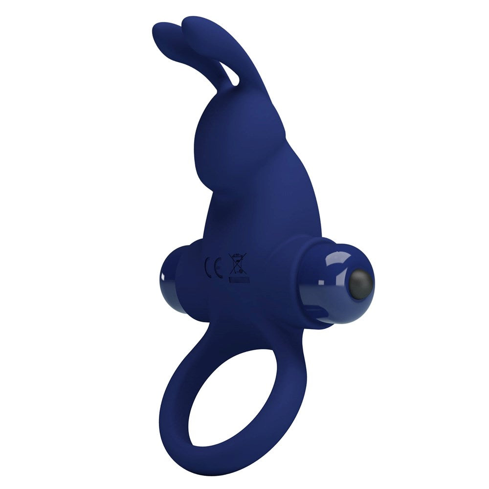 Pretty Love Jiro 10 Functions Powerful Cock Ring Navy Blue - - Vibrating Cock Rings