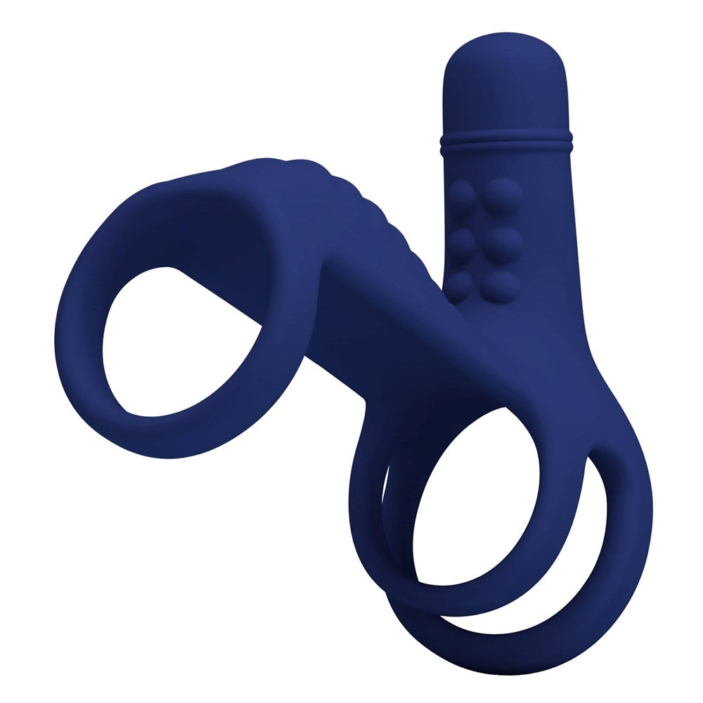 Pretty Love Elish Powerful Male Penis Ring Navy Blue - - Vibrating Cock Rings