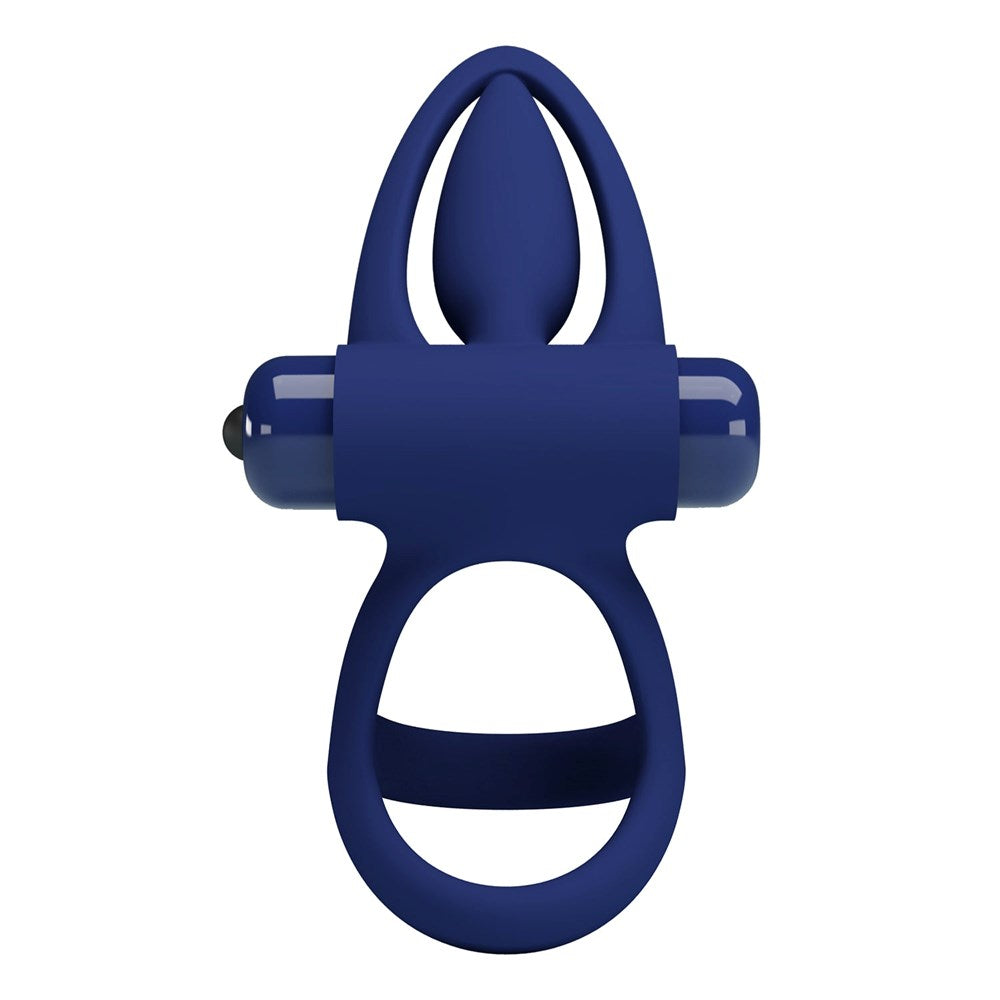 Pretty Love Mat 10 Functions Vibrating Cock Ring Navy Blue - - Vibrating Cock Rings