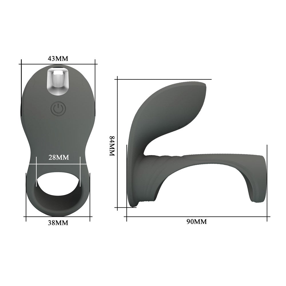 Pretty Love Cirrus Master Rechargeable Penis Ring Grey - - Vibrating Cock Rings