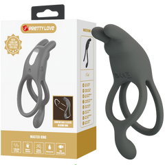 Pretty Love Seth Master Vibrating Cock Ring Grey - - Vibrating Cock Rings