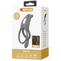 Pretty Love Seth Master Vibrating Cock Ring Grey - - Vibrating Cock Rings