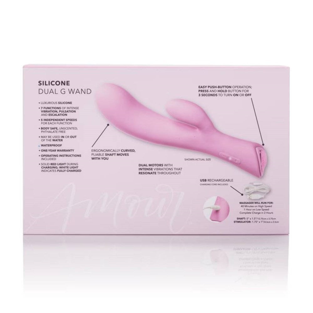 California Exotics Jopen Amour Silicone Dual G Rabbit Wand Vibrator - - Rabbit Vibrators