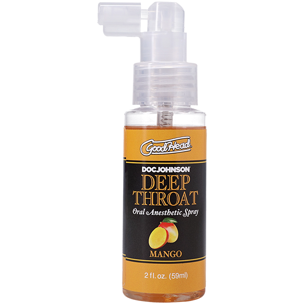 Doc Johnson GoodHead Mango Flavoured Deep Throat Spray 59ml Reduces Gag Reflex - - Delay and Excite Sprays