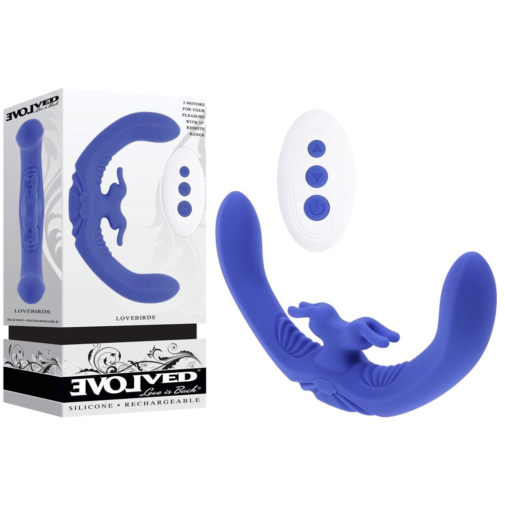 Evolved LOVEBIRDS Double Ended Rabbit Vibrator Purple - - Rabbit Vibrators