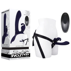 Evolved GIVING VIBES Rechargeable Vibrating Strap-On Black - - Strap On Sextoys