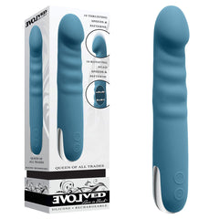 Evolved QUEEN OF ALL TRADES Thrusting Dildo Vibrator Blue - - Vibrating Dildos