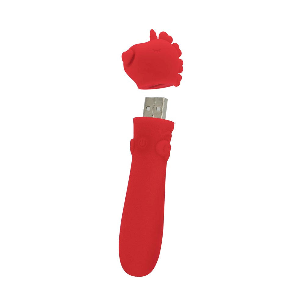 Creative Conceptions Unihorn Cupids Beau USB Bullet Red Clitoral Vibrator - - Bullet Vibrators