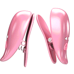 Pretty Love Leaf Vibrating Nipple Clamps Pink - - Nipple and Clit Clamps